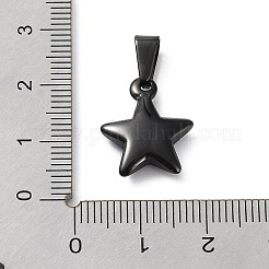 イオンプレーティング（IP）304ステンレススチールチャーム  スター  ブラック  18x14.8x4.1mm  穴：3x6.8mm&nbsp;STAS-I127-067B-02