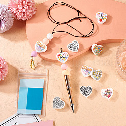 8 шт. 8 стильных силиконовых фокусных бусины в форме сердца SIL-TA0001-70