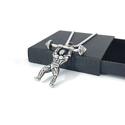 Ожерелья из нержавеющей стали с подвеской для фитнес-мышц для мужчин LW2932