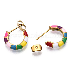 Серьги-гвоздики с эмалью&nbsp;EJEW-N052-05D