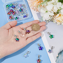 24 шт. 8 стиля ab цвет прозрачное стекло европейские подвески-шармы PALLOY-AR00050