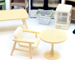 DIY ミニチュアソファチェア  リビングルームのマイクロプラスチックシーンモデル  ベージュ  36x36x36mm&nbsp;PW-WG2BAFF-01