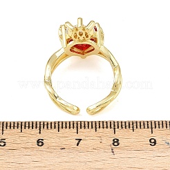 Манжеты из латуни с микро паве кубический цирконий для женщин RJEW-A088-06G