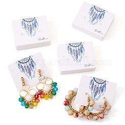 100 шт. тканая паутина/сетка с бумажными карточками для демонстрации ювелирных изделий с перьями CDIS-TA0001-43