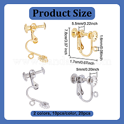 20 шт. 2 цвета фурнитура для сережек-клипс из хирургической нержавеющей стали 316 STAS-UN0063-72