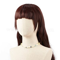 Abs 模造真珠 & 天然混合宝石チップ ビーズ ネックレス & ブレスレット  女性のためのジュエリーセット  7-5/8インチ（19.5cm）  16.69インチ（42.4cm）&nbsp;SJEW-JS01242