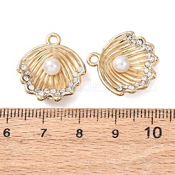 Подвески из сплава со стразами и АБС-пластиком с имитацией жемчуга&nbsp;FIND-Z111-04G