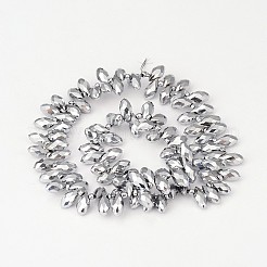 Стеклянные бусины с гальваническим покрытием  X-EGLA-J068-FP01