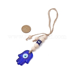 Décorations suspendues en lampwork faites à la main avec mauvais œil bleu&nbsp;HJEW-JM02303-02