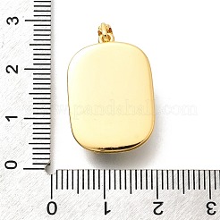 Латунные подвески-прямоугольники с синей блестящей эмалью KK-K398-14G