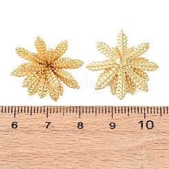 Серьги-гвоздики из латуни с цветком EJEW-D346-06G