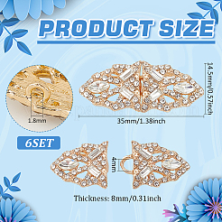 6 шт. застежки-застежки со стразами из цинкового сплава FIND-FG0003-46A