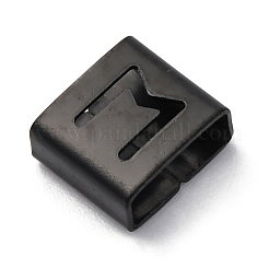 イオンプレーティング（IP）304ステンレススチールスクエアスライドチャーム  ブラック  文字m  9x8x4mm  穴：3.5x8.5mm&nbsp;STAS-L132-22M-B