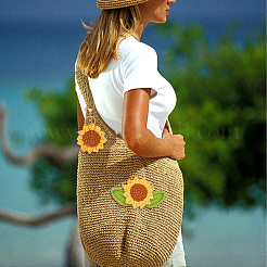 18шт 2 стиля ручная вязка шерсть подсолнух и лист DIY-GA0006-11