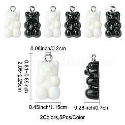 10 шт. 2 цвета непрозрачные подвески из смолы&nbsp;CRES-YW0001-35B