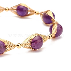 Heilkraft natürliche Amethyst Perlenarmbänder für Männer Frauen&nbsp;X1-BJEW-TA00012-03