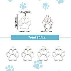 30 шт. подвески для домашних животных из нержавеющей стали 201 STAS-SC0004-96