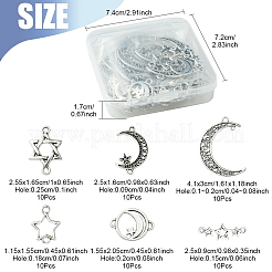 60 шт. 6 стиля подвески из сплава в тибетском стиле&nbsp;TIBE-FS0003-22