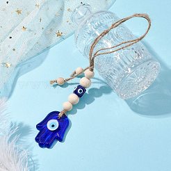 Décorations suspendues en lampwork faites à la main avec mauvais œil bleu&nbsp;HJEW-JM02303-02