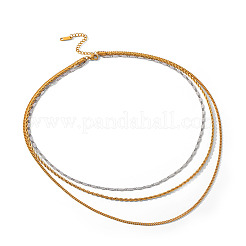 Colliers à une chaîne en acier inoxydable 304 bicolore pour femmes&nbsp;WG941EA-01
