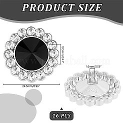 16 шт. пуговицы со стразами из сплава&nbsp;BUTT-GA0001-19B