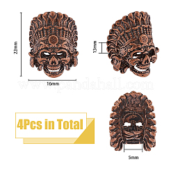 4 шт. европейские бусины из сплава в тибетском стиле TIBEB-FH0001-40R