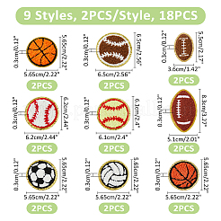 18 шт. 9 стиля аппликации из полиэстера с шариками и вышивкой PATC-FH0001-11