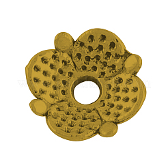 4 -petalチベットスタイル合金の花のビーズキャップ  カドミウムフリー＆鉛フリー  アンティーク黄金  8x8x2mm  穴：2mm&nbsp;TIBE-S222-AG-RS