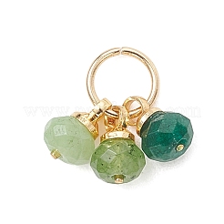 5 шт. двухцветные подвески из натурального малазийского нефрита&nbsp;PALLOY-JF05176-01