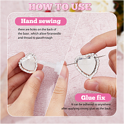 24 Stück 12 Stile rosa Serie Herz zum Aufnähen von Glas-Strassen&nbsp;DIY-FH0005-84