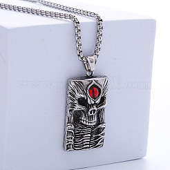 Винтажные хип-хоп подвески из нержавеющей стали 304 с красным черепом и сглазом для мужчин HR1358