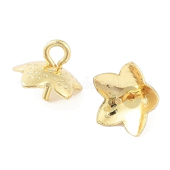 304ステンレスカップペグベイル  花の形  18KGP本金メッキ  7x7x7mm  穴：1.5mm  ピン：0.8mm&nbsp;STAS-K274-01A-G