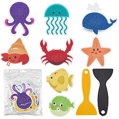 2 комплект из 20 шт. противоскользящих наклеек для ванной из ПВХ с изображением морских животных AJEW-CN0004-08