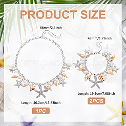 Наборы из ожерелий и браслетов с подвесками из сплава&nbsp;SJEW-UN0001-15P