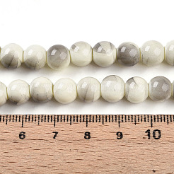 Chapelet de perles en verre baking paint&nbsp;DGLA-N013-8mm-02