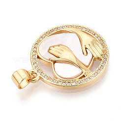 Латунные микропаве прозрачные подвески с фианитом&nbsp;KK-N268-63G