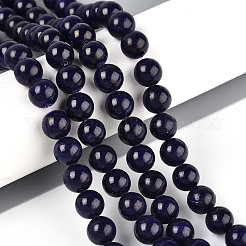 Нити круглых бусин из натурального окрашенного нефрита машан&nbsp;G-T139-8mm-67H