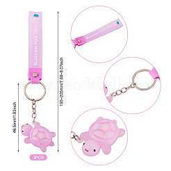 3 porte-clés pendentif tortue en PVC&nbsp;KEYC-TADJ0001-02E