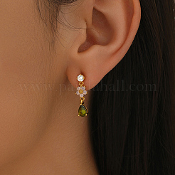 Латунные серьги-гвоздики в форме каплевидных подвесок&nbsp;SW0277