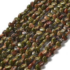 Природные Unakite бисер нитей G-P575-C11-6mm