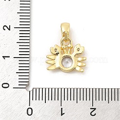 Placcatura a cremagliera foglia ottone zirconi cubici trasparenti pendenti&nbsp;KK-S407-13G-F