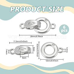 6 шт. латунные застежки с микропаве из прозрачного кубического циркония&nbsp;KK-BC0015-10P