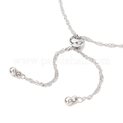 2 шт. 2 цвета 304 нержавеющая сталь сингапурская цепочка браслет слайдер изготовление AJEW-JB01344