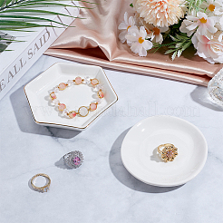 2 шт. 2 стиля фарфоровой тарелки для украшений&nbsp;DJEW-HY0001-05
