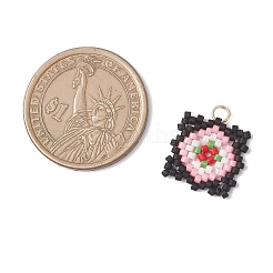 Подвески из стеклянных бусин ручной работы в форме решетки на окна&nbsp;PALLOY-MZ00929-02