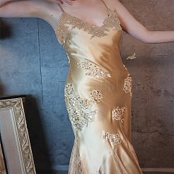 5 ярд ленты из металлической пряжи с цветочной кружевной отделкой&nbsp;OCOR-LP0002-82