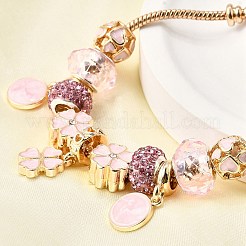 Сплав эмаль европейские бусины браслеты с подвесками&nbsp;BJEW-F495-01G