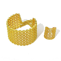 Браслеты из сплава с цепочкой и кисточками и наборы колец-манжет&nbsp;FS-WG89C4D-01