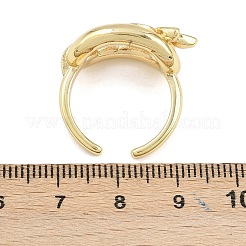 Латунные микро проложить манжеты кольца кубического циркония RJEW-D333-05G