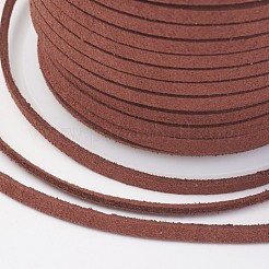 スエード調コード  フェイクレース  サドルブラウン  3x1mm  約30m /ロール&nbsp;LW-WH0001-1106